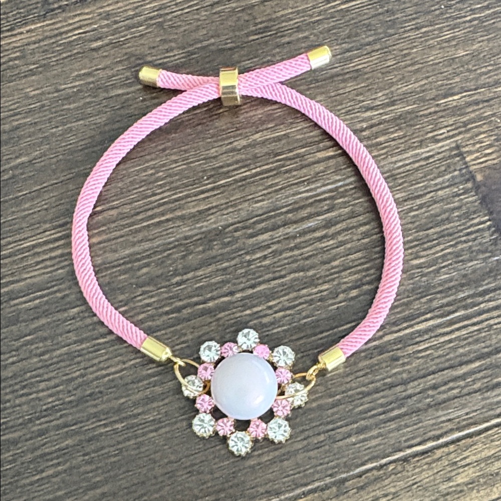 Pink and Gold Floral Bracelet by Sassy Charmer